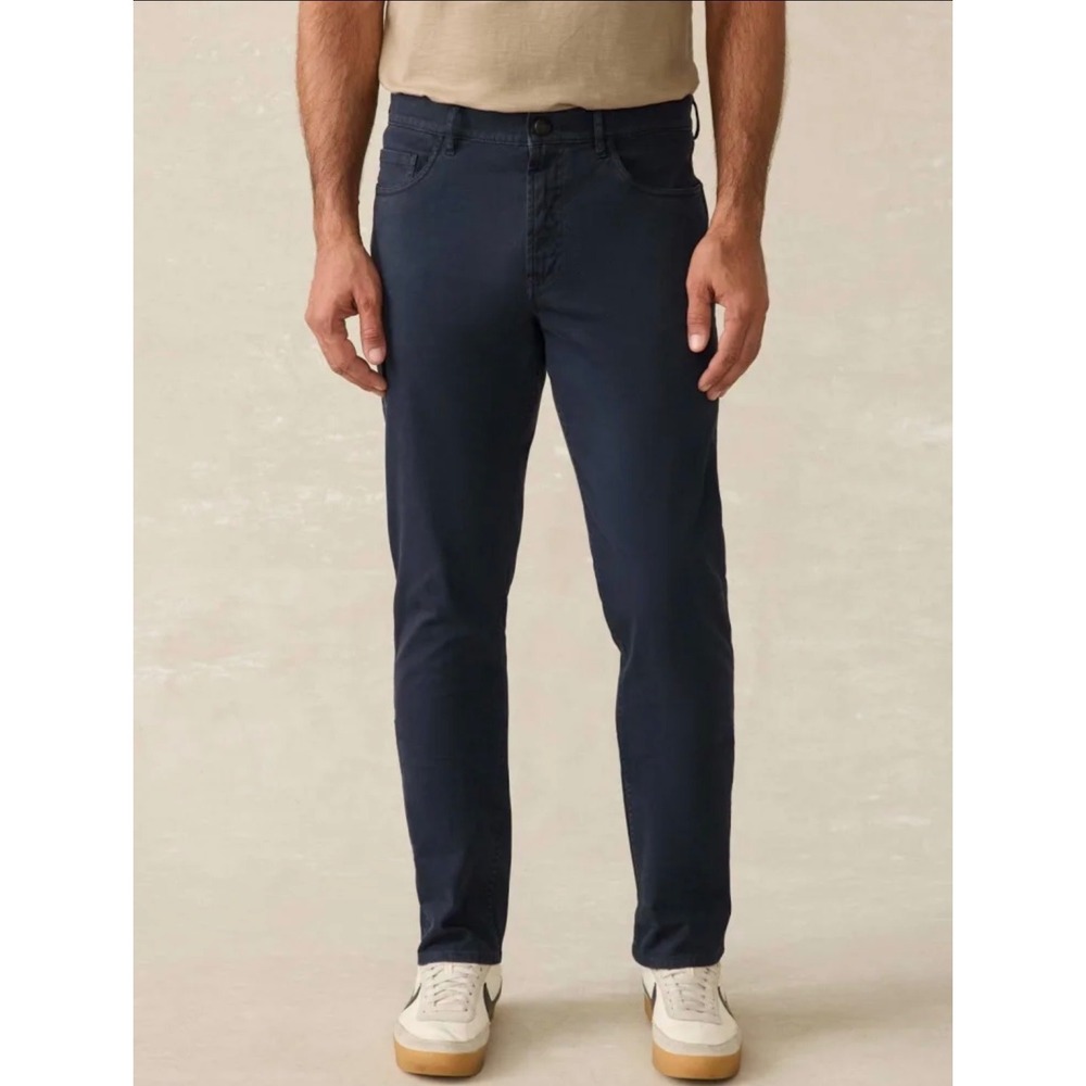 Faherty Brand Comfort Twill 5-Pocket Pants Mens 28 Navy Garment Dyed New Nwt‎